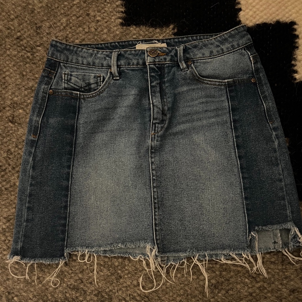 Unpublished Two-Tone Denim Mini-Skirt